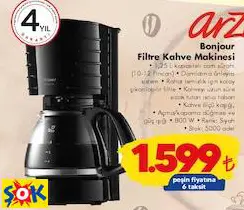 ARZUM BONJOUR FİLTRE KAHVE MAKİNESİ